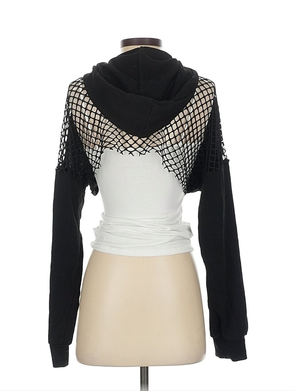 Black mesh hoodiefishnetand hood size S Hottopic